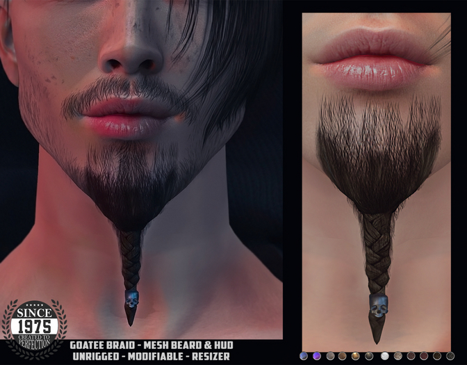Second Life Marketplace [Since1975] Goatee Braid Beard & HUD